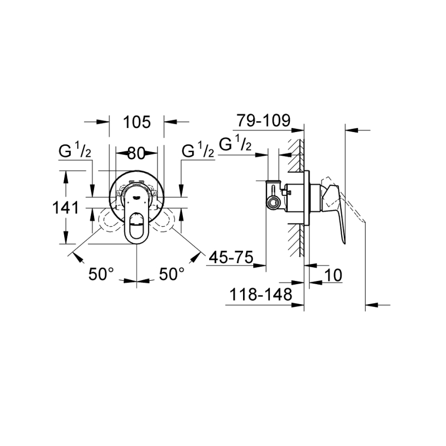GROHE 29042000 - Tuš miješalica BAULOOP, sjajni krom