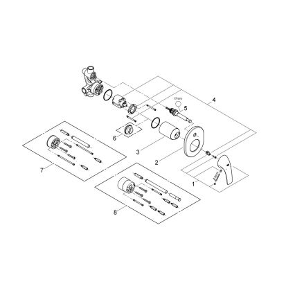 GROHE 29043000 - Kupaonska miješalica za kadu EUROCUBE, sjajni krom