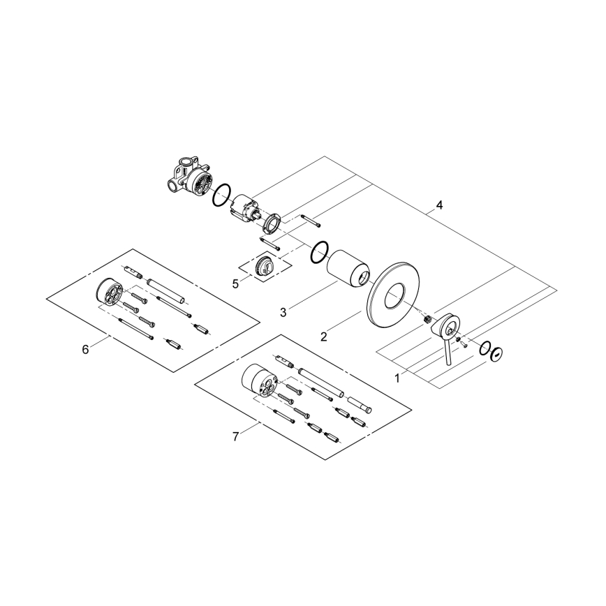 GROHE 29048000 - Tuš miješalica za podžbuknu ugradnju BAUCLASSIC, sjajni krom