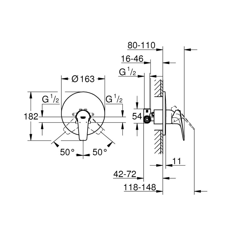 GROHE 29116000 - Tuš miješalica START FLOW u sjajnom kromu