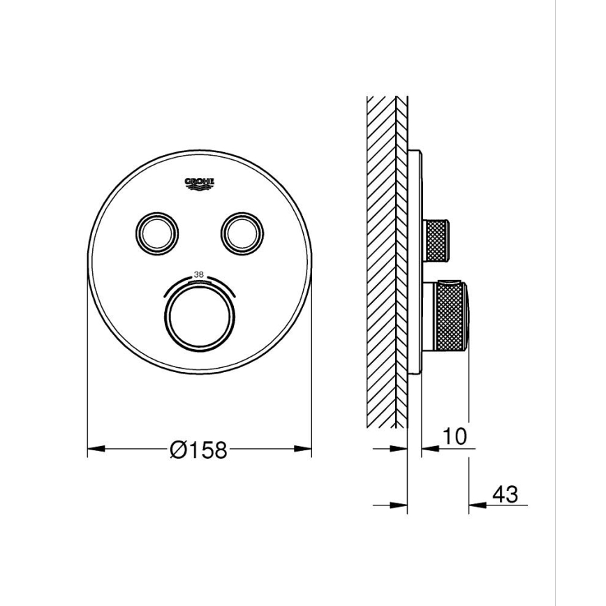 GROHE 29119GN0-Termostat za podžbuknu instalaciju GROHTHERM SMARTCONTROL brušeno zlato
