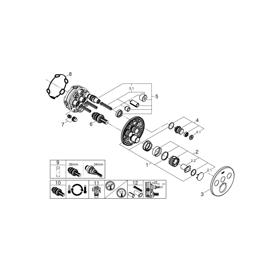 GROHE 29121A00 - Termostatska podžbukna tuš baterija GROHTHERM SMARTCONTROL grafit