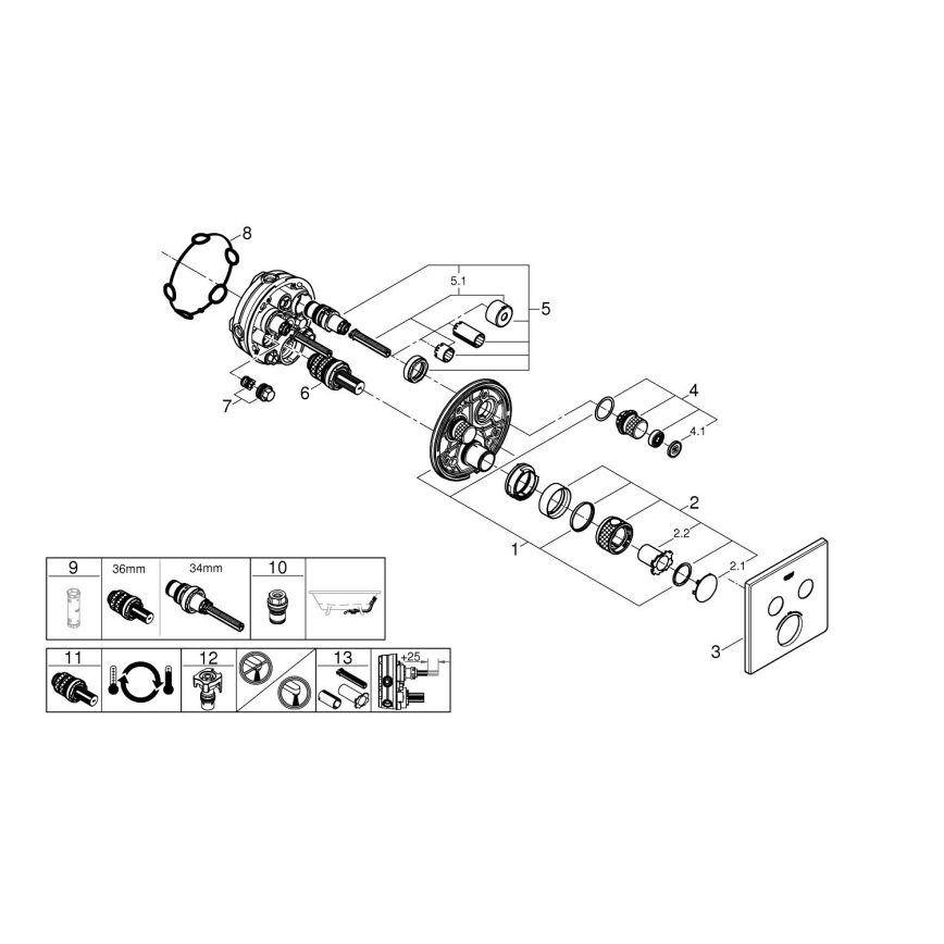 GROHE 29124DC0 - Termostat GROHTHERM SMARTCONTROL, nehrđajući čelik