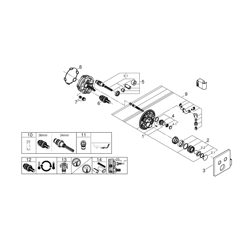 GROHE 29125000 - Termostatska miješalica za kadu GROHTHERM SMARTCONTROL krom