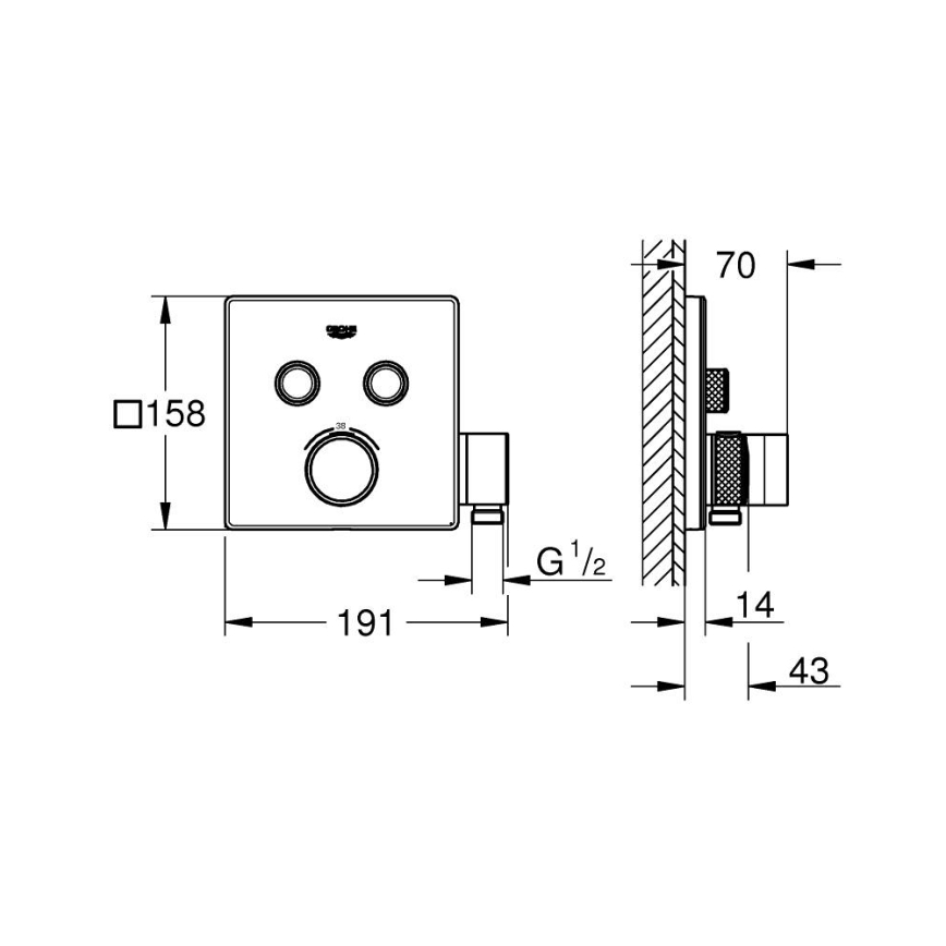 GROHE 29125000 - Termostatska miješalica za kadu GROHTHERM SMARTCONTROL krom