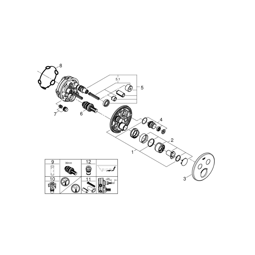 GROHE 29145000 - Poklopac podžbukne baterije SMARTCONTROL, sjajni krom