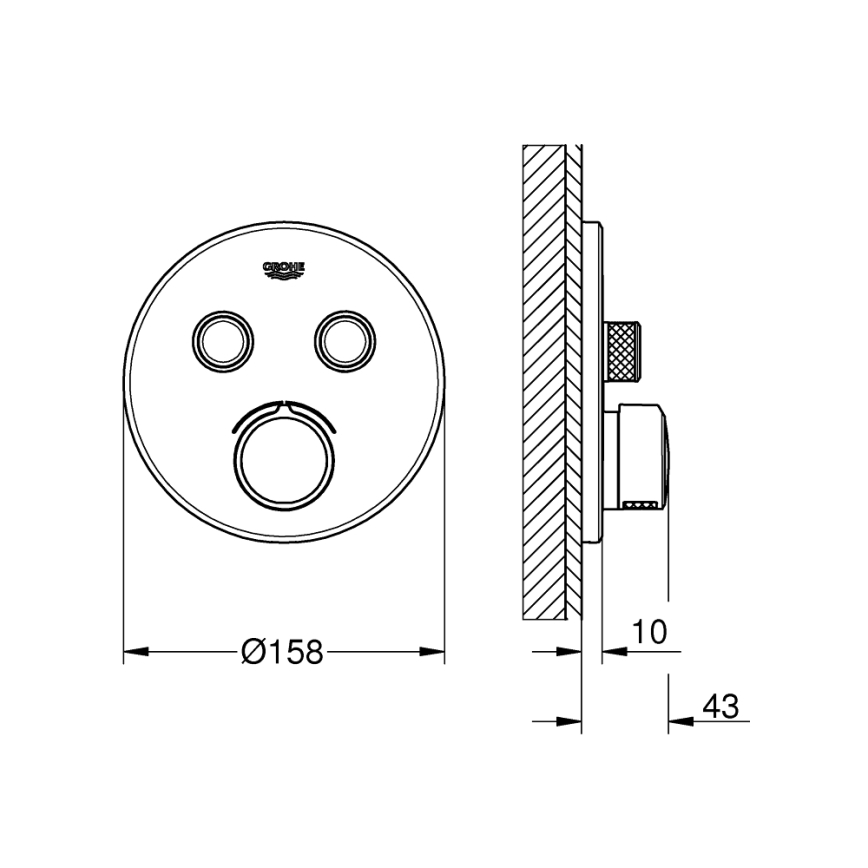 GROHE 29145000 - Poklopac podžbukne baterije SMARTCONTROL, sjajni krom