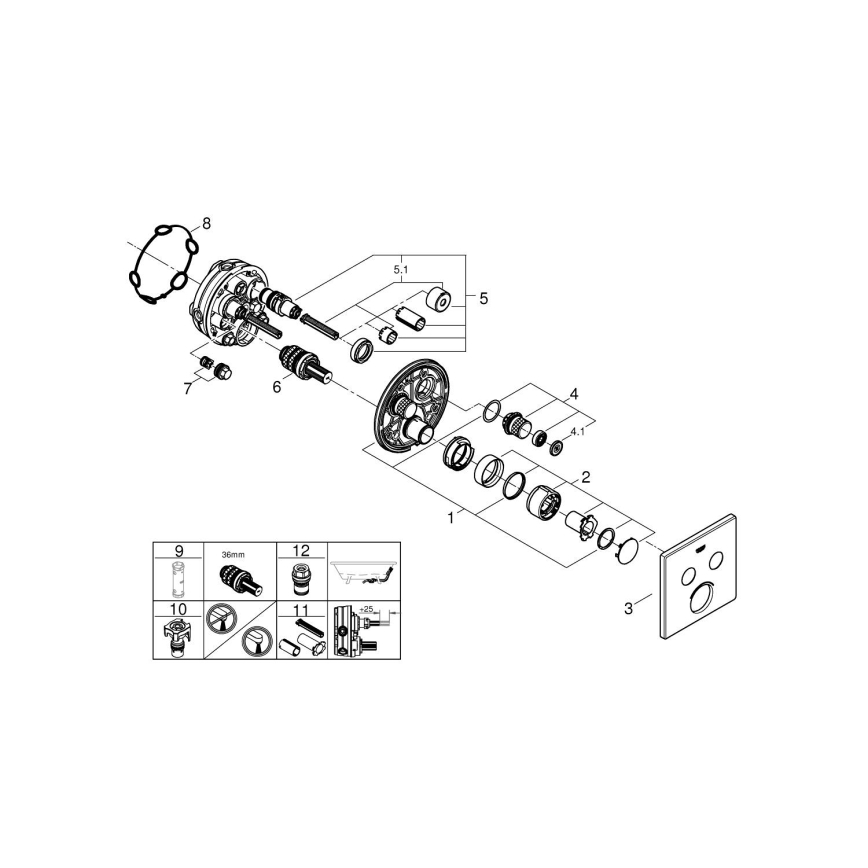 GROHE 29148000 - Poklopac za podžbuknu bateriju SMARTCONTROL, sjajni krom