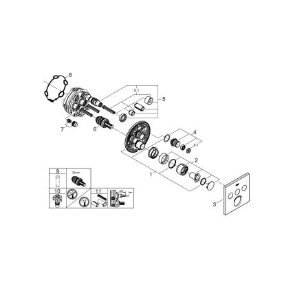 GROHE 29149000 - Poklopac za podžbuknu bateriju SMARTCONTROL 158 × 158 mm krom