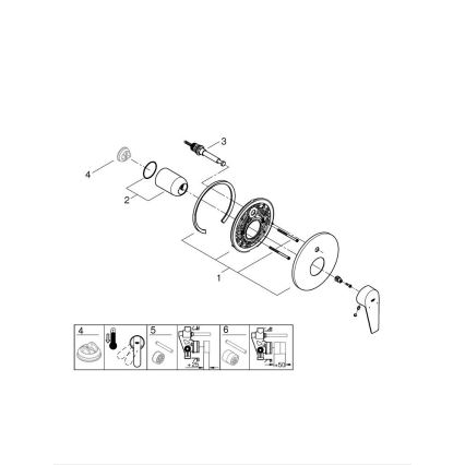 GROHE 29190001 - Baterija za kadu BAUEDGE DN 15, sjajni krom