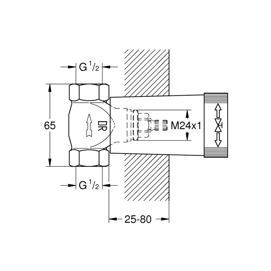 GROHE 29800000 - Donji dio ugradbenog ventila DN 15, mesing