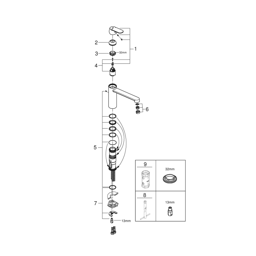 GROHE 30193000 - Kuhinjska slavina EUROSMART COSMOPOLITAN, sjajni krom