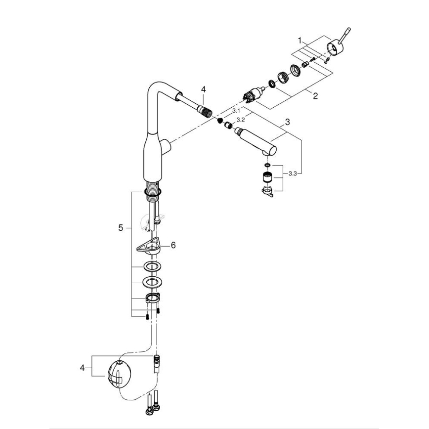 GROHE 30270AL0 - Kuhinjska miješalica ESSENCE grafit