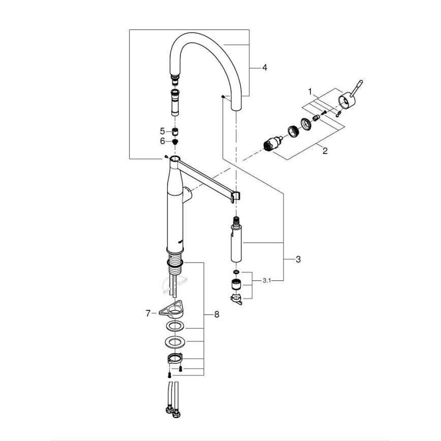 GROHE 30294A00 - Kuhinjska miješalica ESSENCE, grafit