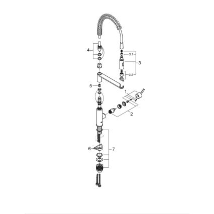 GROHE 30361000 - Kuhinjska slavina GET 455 mm, sjajni krom