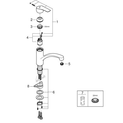 GROHE 305302432 - Kuhinjska slavina START 184 mm crna