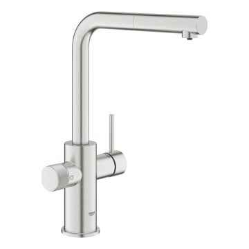 GROHE 30590DC0 - Kuhinjska miješalica s izvlačivom mlaznicom BLUE PURE, nehrđajući čelik