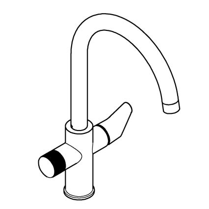 GROHE 30592000 - Kuhinjska slavina BLUE PURE StartCurve 411 mm sjajni krom