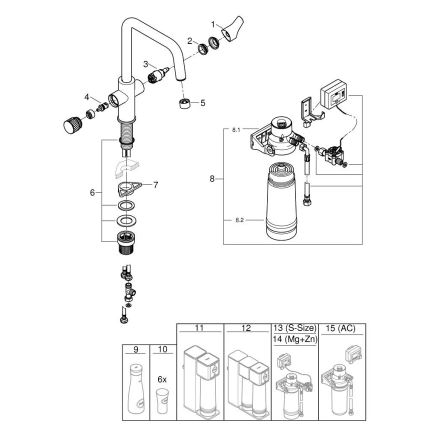 GROHE 30594000 - Kuhinjska slavina BLUE PURE Start s filtrom Ultrasafe, krom