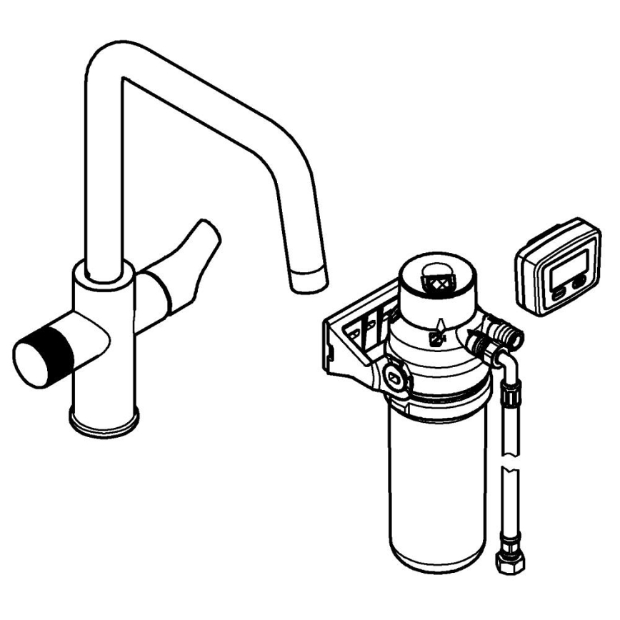 GROHE 30596000 - Kuhinjska miješalica BLUE PURE s integriranim filtrom, sjajni krom