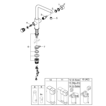 GROHE 30600000 - Kuhinjska miješalica BLUE PURE, L-izljev, sjajni krom