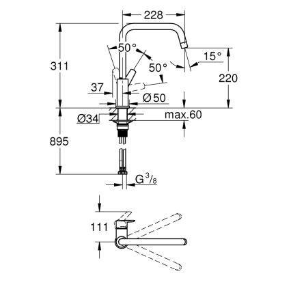 GROHE 30630000 - Kuhinjska miješalica START 311 mm, sjajni krom