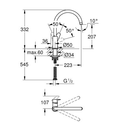 GROHE 31233001 - Kuhinjska miješalica START polirani krom