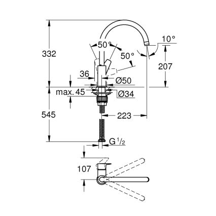GROHE 31233001 - Kuhinjska miješalica START polirani krom