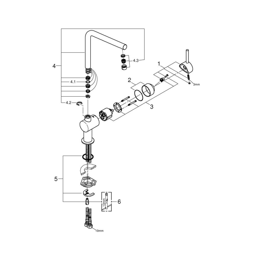 GROHE 31375000 - Kuhinjska slavina A 360 mm, sjajni krom