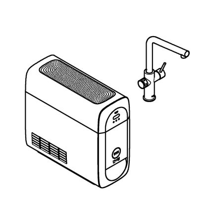 GROHE 31454001 - Kuhinjska slavina BLUE HOME L-izljev sjajni krom