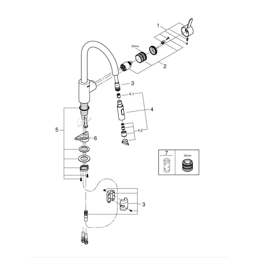 GROHE 31481001 - Kuhinjska miješalica EUROSMART COSMOPOLITAN sjajni krom