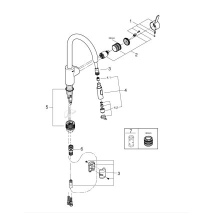 GROHE 31481001 - Kuhinjska miješalica EUROSMART COSMOPOLITAN sjajni krom