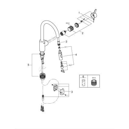 GROHE 31481001 - Kuhinjska miješalica EUROSMART COSMOPOLITAN sjajni krom