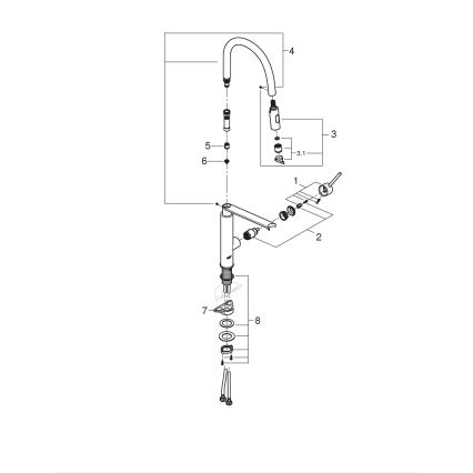 GROHE 31491DC0 - Kuhinjska miješalica CONCETTO DN 15, nehrđajući čelik