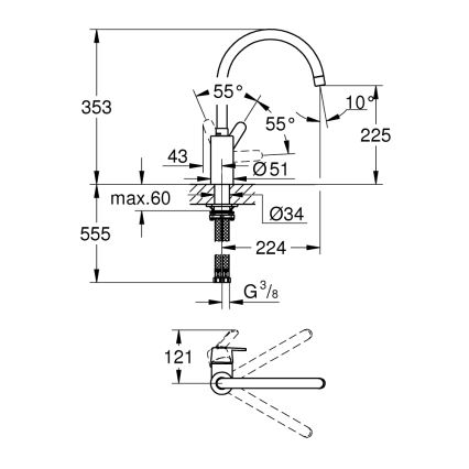 GROHE 31494001 - Slavina za sudoper GET sjajni krom