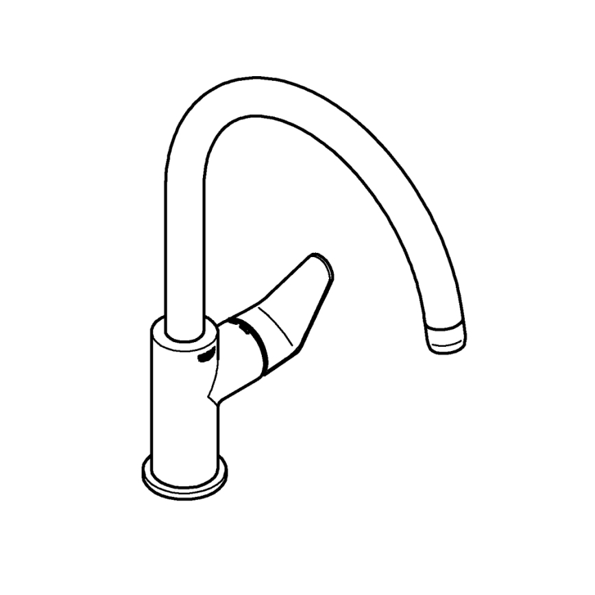 GROHE 31536001 - Kuhinjska miješalica BAUCURVE 332 mm, polirani krom