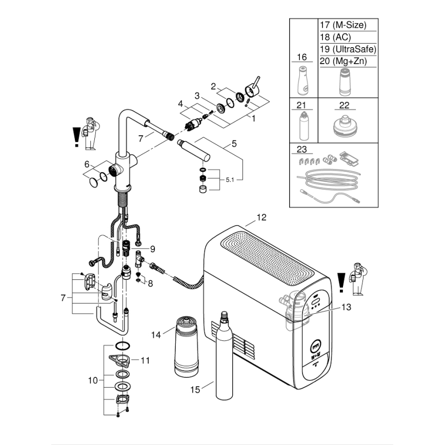 GROHE 31539000 - Miješalica za sudoper BLUE HOME L-izljev, sjajni krom