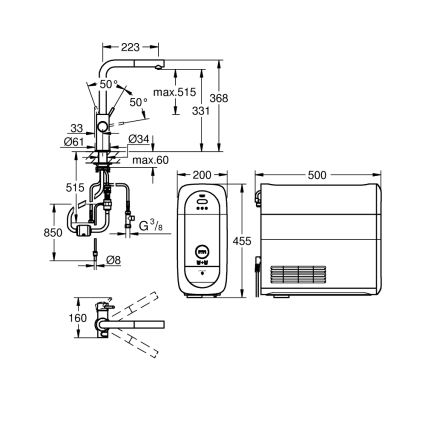 GROHE 31539000 - Miješalica za sudoper BLUE HOME L-izljev, sjajni krom