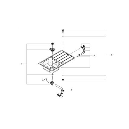 GROHE 31552SD1 - Sudoper K200 860 x 500 mm nehrđajući čelik