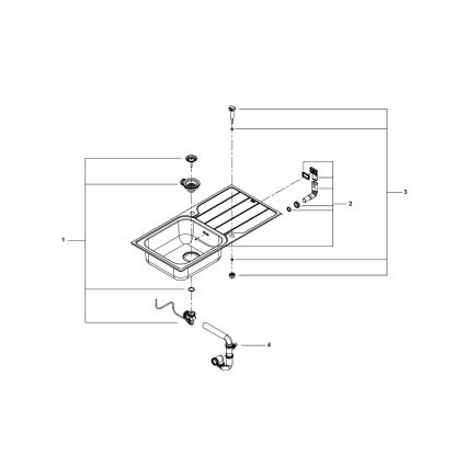 GROHE 31563SD1 - Sudoper K500 1000 × 500 mm nehrđajući čelik