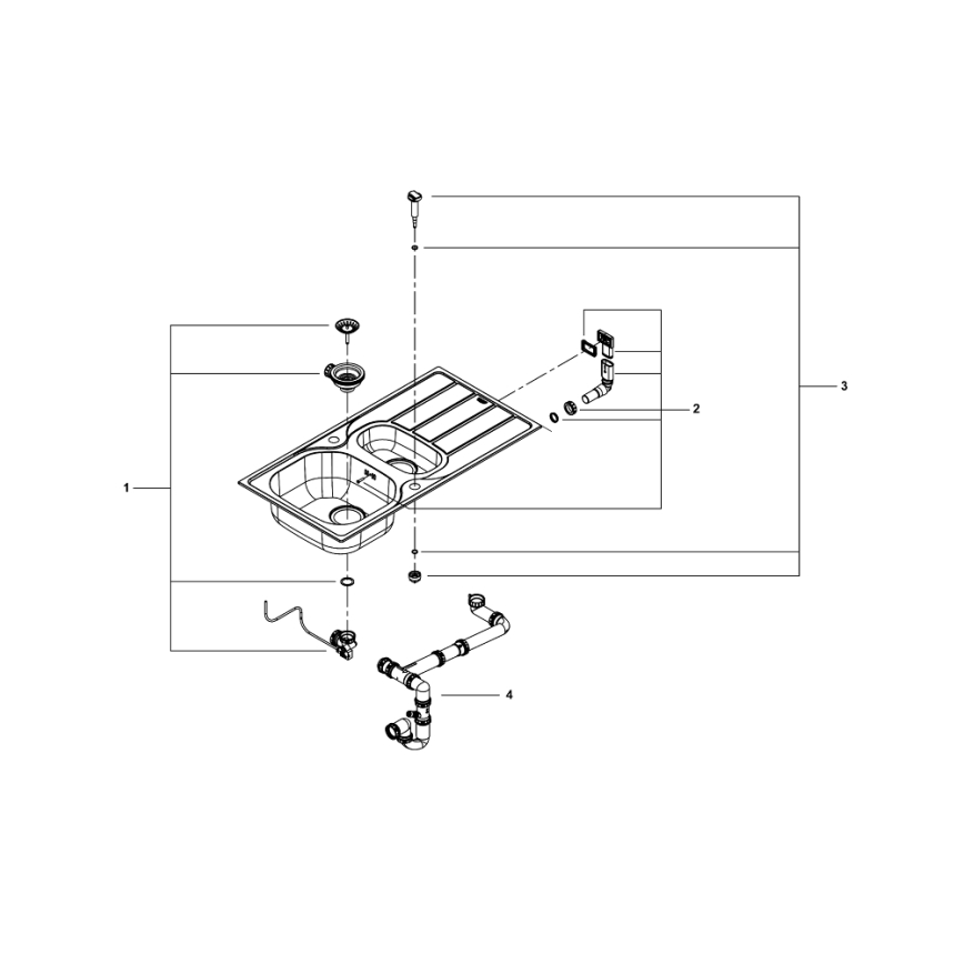 GROHE 31564SD1 - Sudoper K200 965 × 500 mm nehrđajući čelik