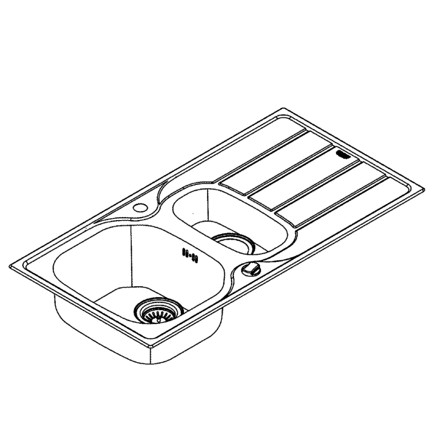 GROHE 31564SD1 - Sudoper K200 965 × 500 mm nehrđajući čelik
