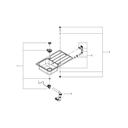 GROHE 31571SD1 - Sudoper K500 860 × 500 mm, nehrđajući čelik