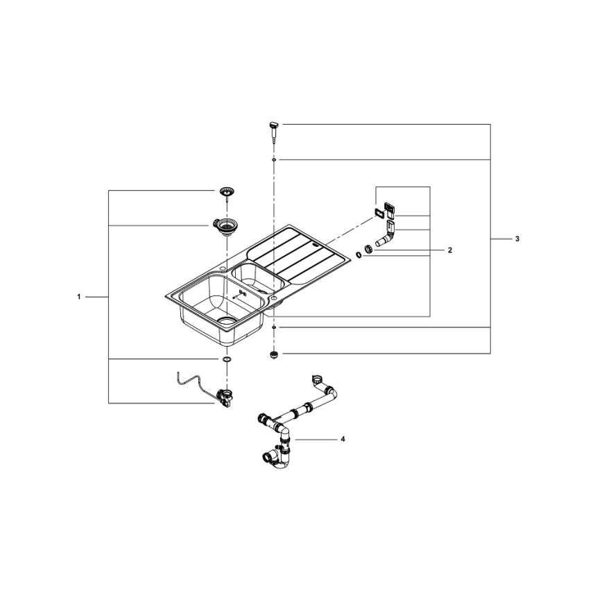 GROHE 31572SD1 - Sudoper K500 1000 × 500 mm nehrđajući čelik
