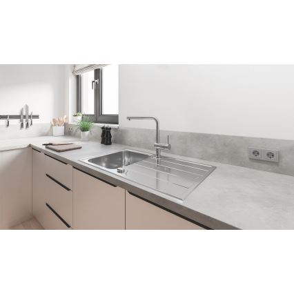 GROHE 31573SD1 -Set kuhinjskog sudopera K500 s ocjeđivačem i miješalicom A 86×50 cm inox