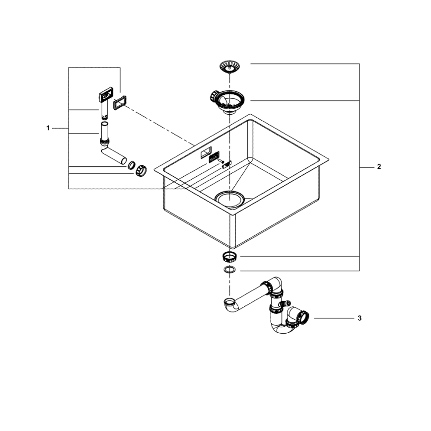GROHE 31574SD1 - Kuhinjski sudoper K700U 550 x 450 mm od nehrđajućeg čelika