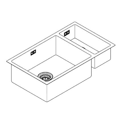 GROHE 31575SD1 - Kuhinjski sudoper K700U 760 × 450 mm od nehrđajućeg čelika