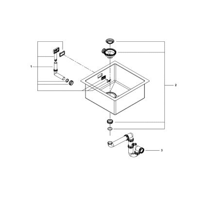 GROHE 31578SD1 - Sudoper K700 464 x 464 x 200 nehrđajući čelik