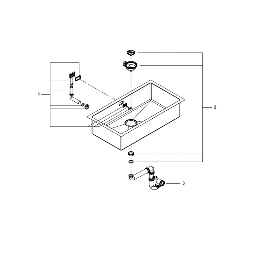 GROHE 31580SD1 - Kuhinjski sudoper K700 864 × 464 mm, od nehrđajućeg čelika
