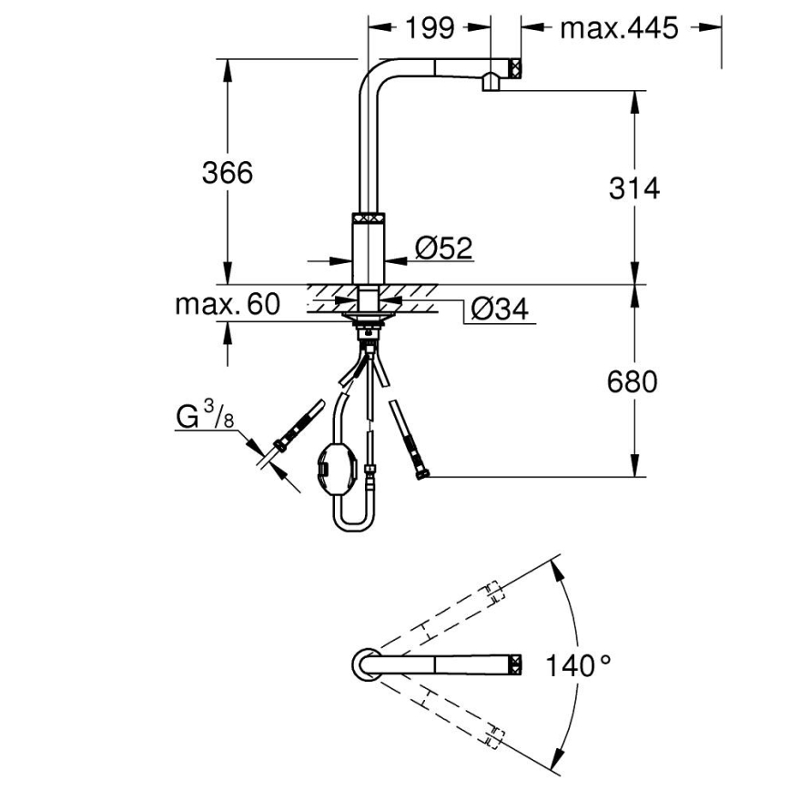 GROHE 31613DC0 - Slavina za sudoper A SmartControl, nehrđajući čelik
